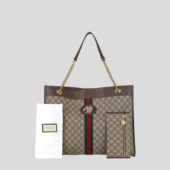 👜 Gucci GG Supreme Monogram Large Rajha Chain Tote Bag